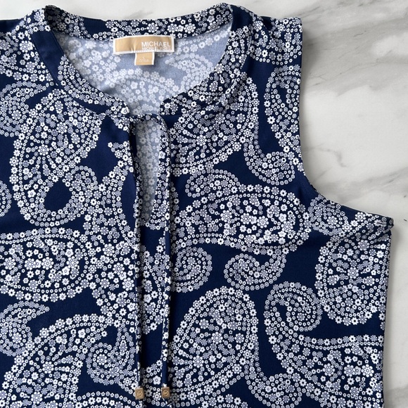 MICHAEL Michael Kors Navy and White Paisley Dress - Picture 6 of 13